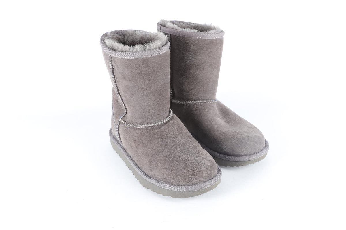 UGG AUSTRALIA GREY KIDS GIRLS SUEDE BOOTS EU 35 UK 2 US 3