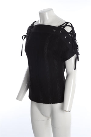 THAKOON BLACK COTTON TOP US 2 UK 6