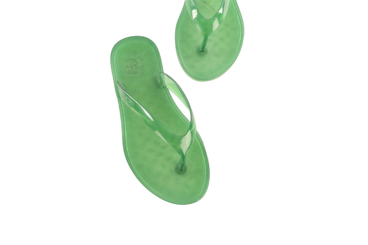 ANCIENT GREEK SANDALS GREEN RUBBER FLIP FLOPS EU 36 UK 3 US 6