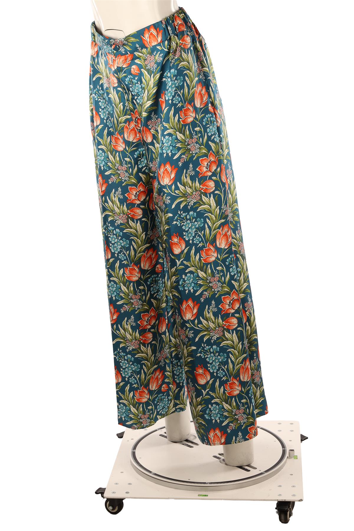 GUCCI MULTI NOJUM SILK WIDE LEG PANTS IT 44 UK 12