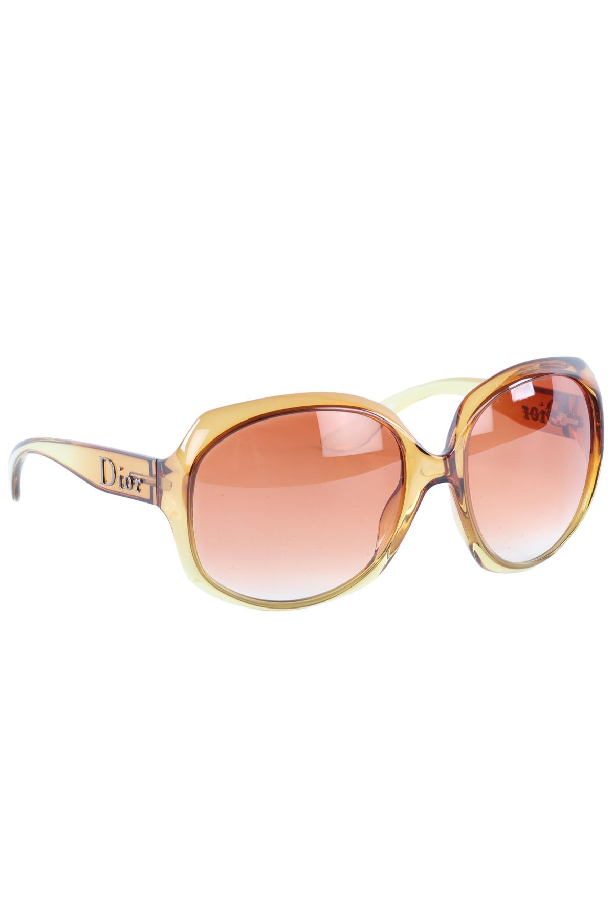 CHRISTIAN DIOR YELLOW SQUARE FRAME ACETATE SUNGLASSES
