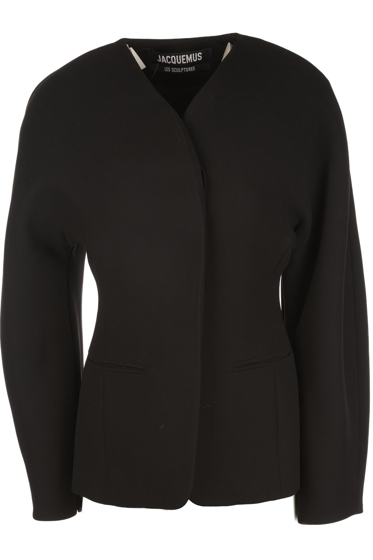 JACQUEMUS BLACK CREPE JACKET FR 36 UK 8