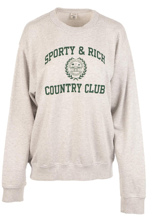 SPORTY & RICH GREY COTTON SWEATSHIRT MEDIUM