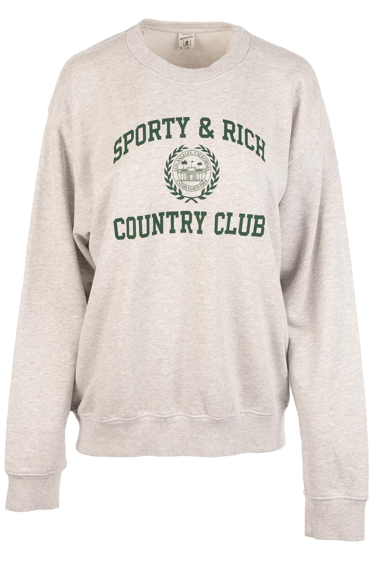 SPORTY & RICH GREY COTTON SWEATSHIRT MEDIUM