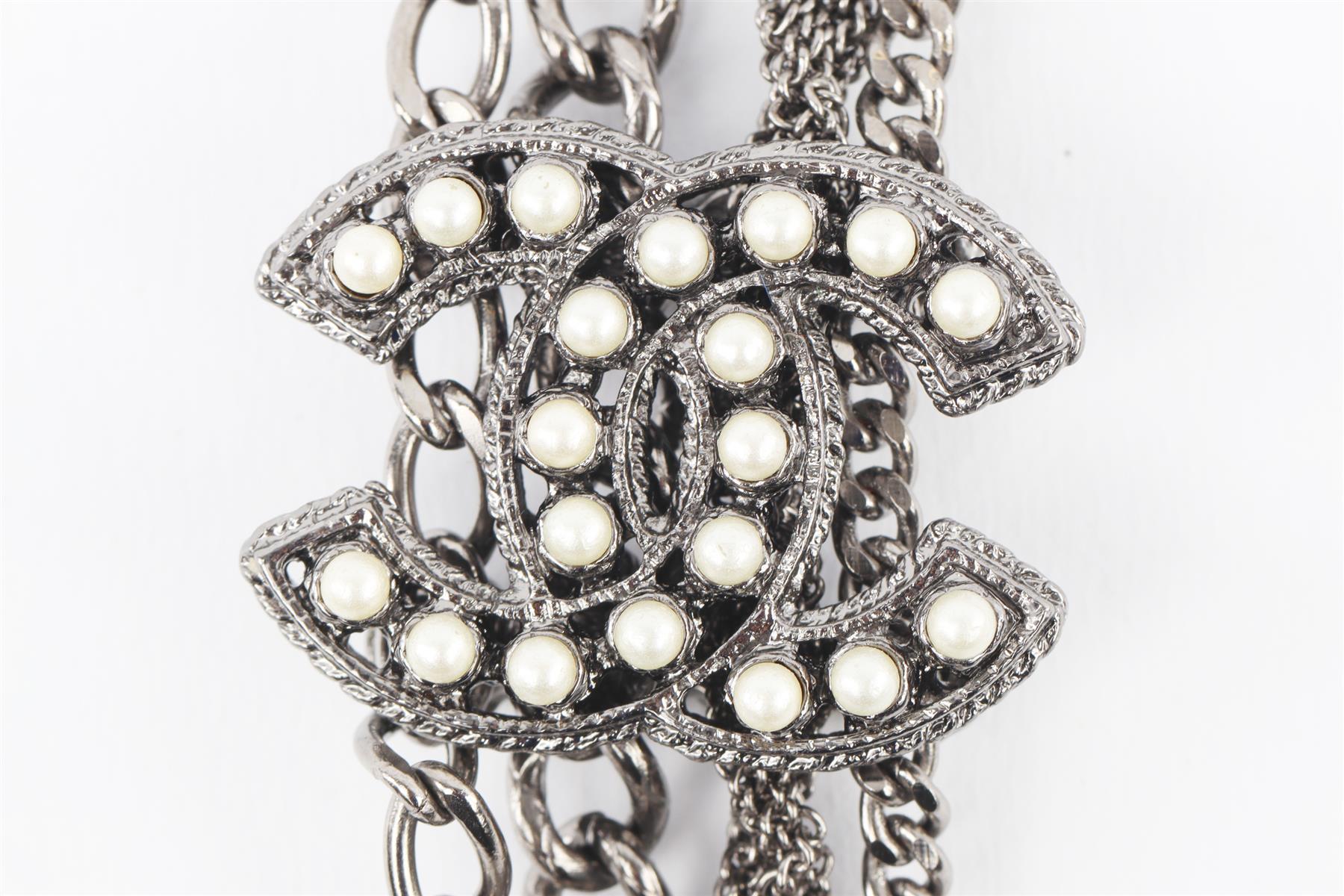 CHANEL GREY 2014 CC CHAIN NECKLACE