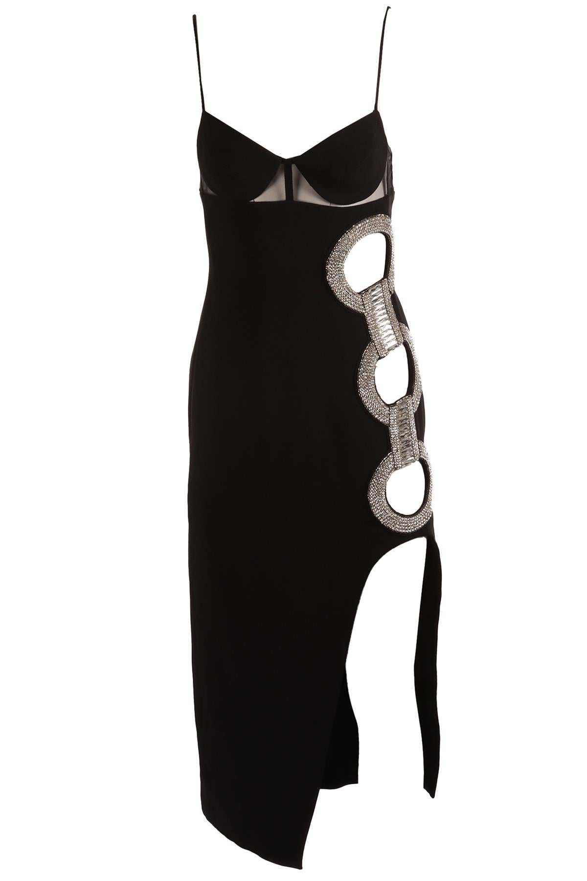 DAVID KOMA BLACK CREPE MAXI DRESS UK 8
