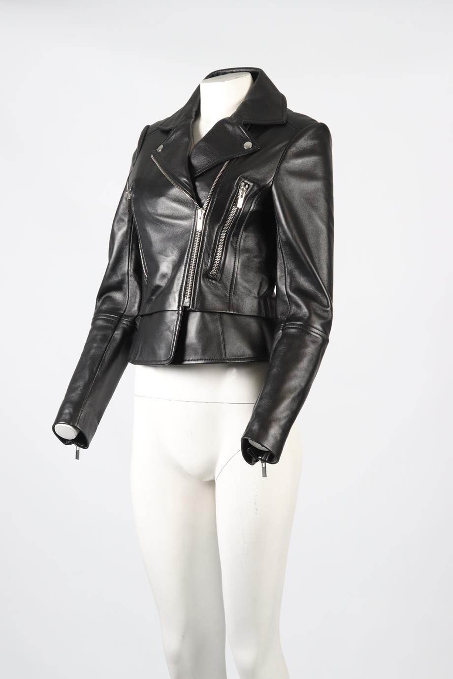 BALENCIAGA LEATHER BIKER JACKET FR 40 UK 12