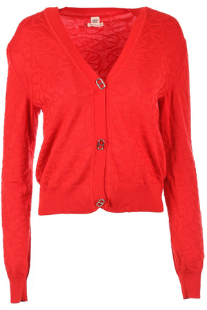 HERMÈS RED 2024 SILK CARDIGAN FR 40 UK 12