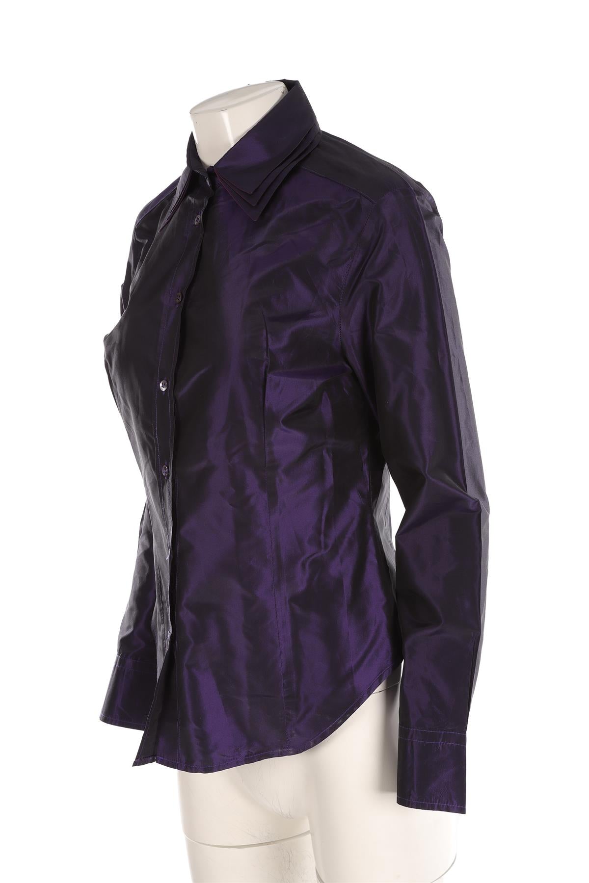 ETRO PURPLE SILK SHIRT IT 46 UK 14