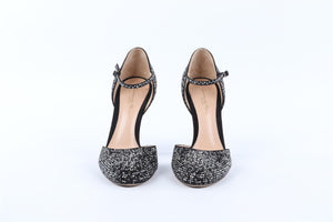 GIANVITO ROSSI BLACK CRYSTAL PUMPS EU 38 UK 5 US 8