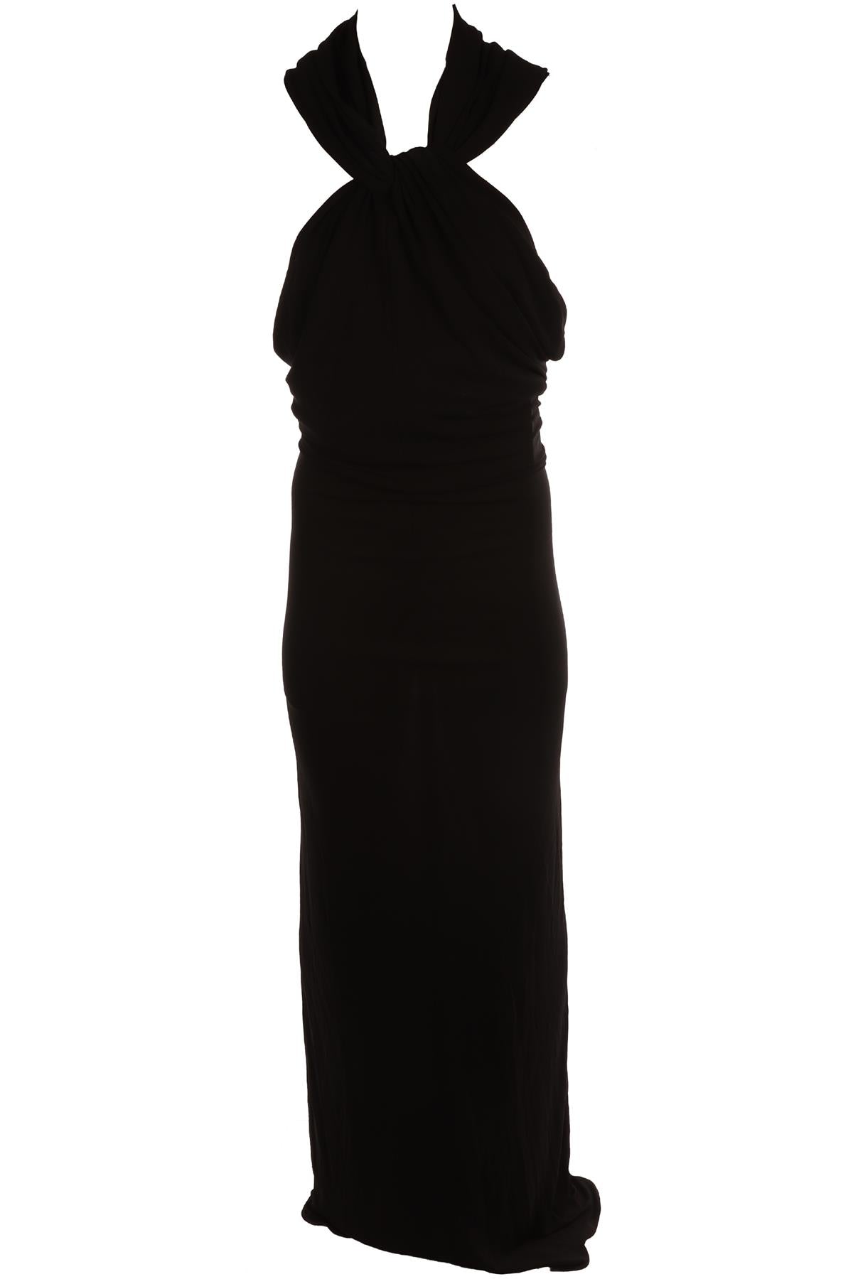 SAINT LAURENT BLACK JERSEY MAXI DRESS FR 38 UK 10