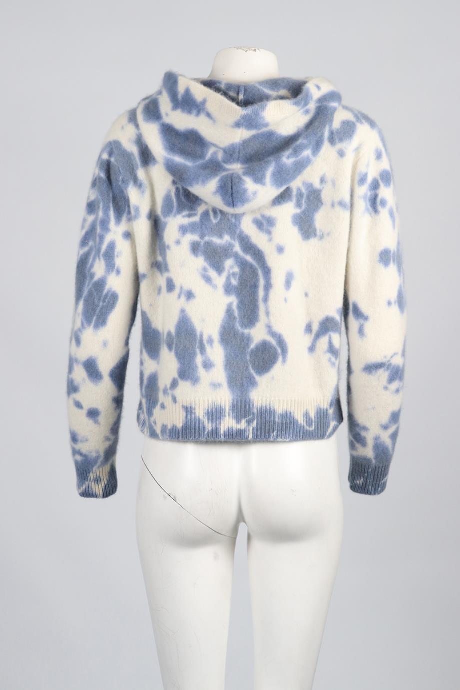 THE ELDER STATESMAN TIE DYED CASHMERE HOODIE LARGE