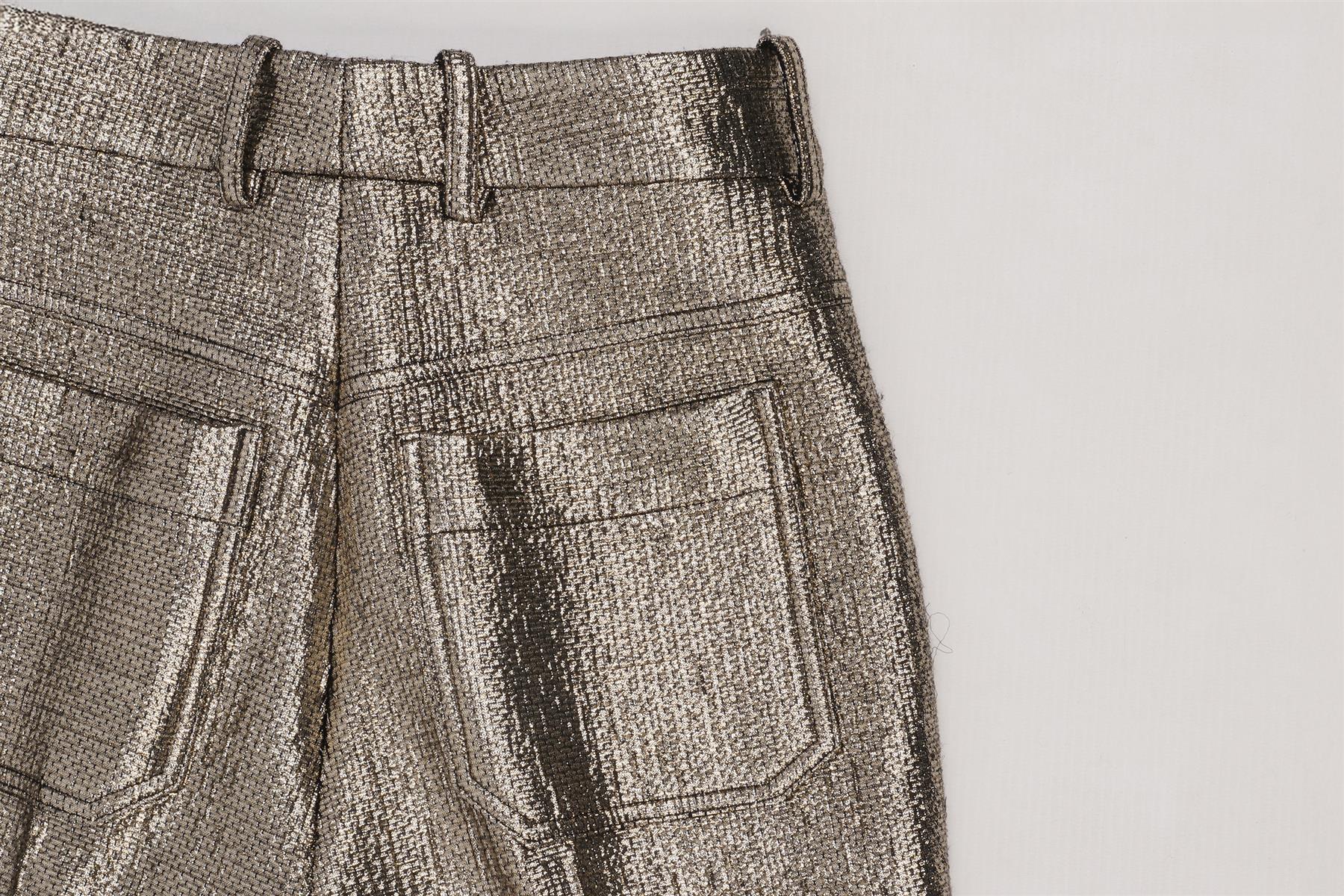 ROBERTO CAVALLI GOLD WOOL FLARED PANTS IT 38 UK 6