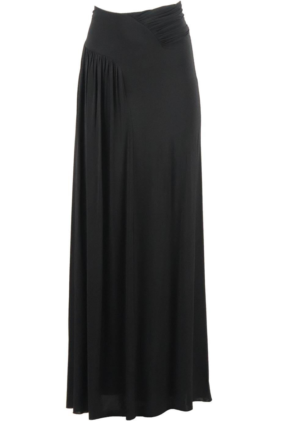 ALBERTA FERRETTI RUCHED STRETCH JERSEY MAXI SKIRT IT 44 UK 12