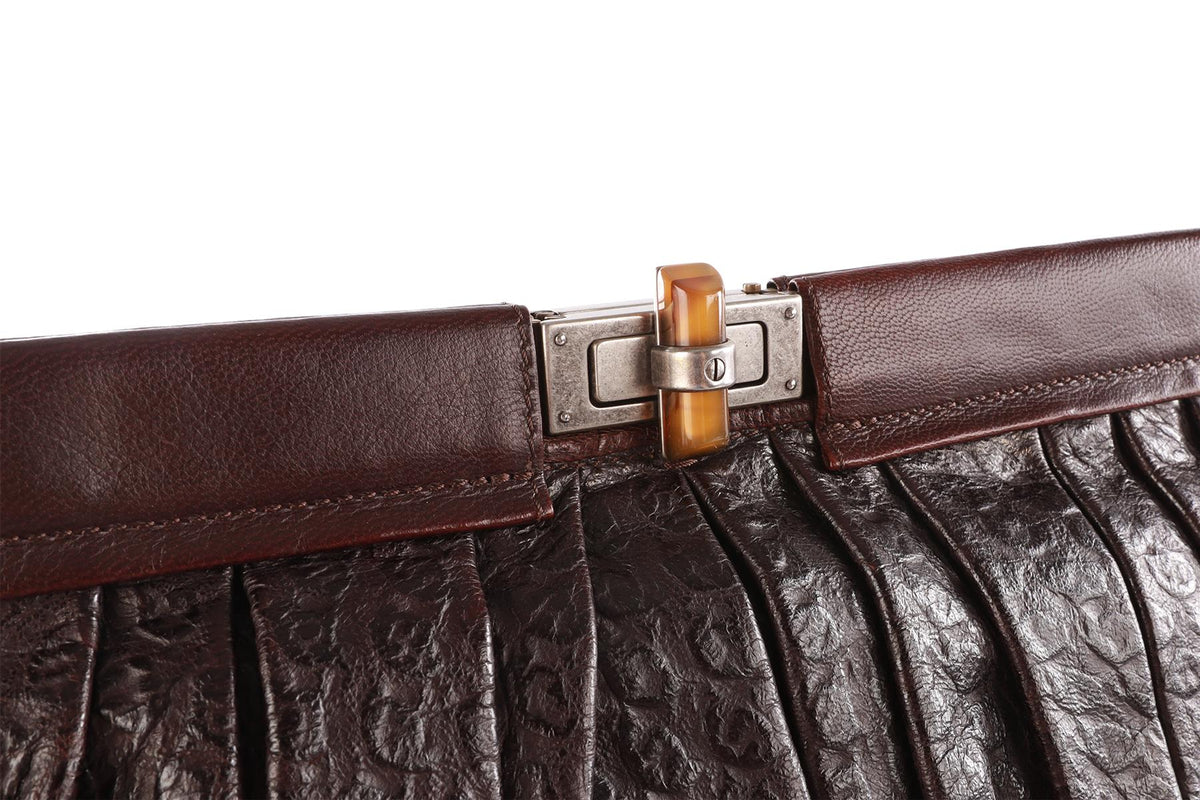 LANVIN BROWN LEATHER SHOULDER BAG