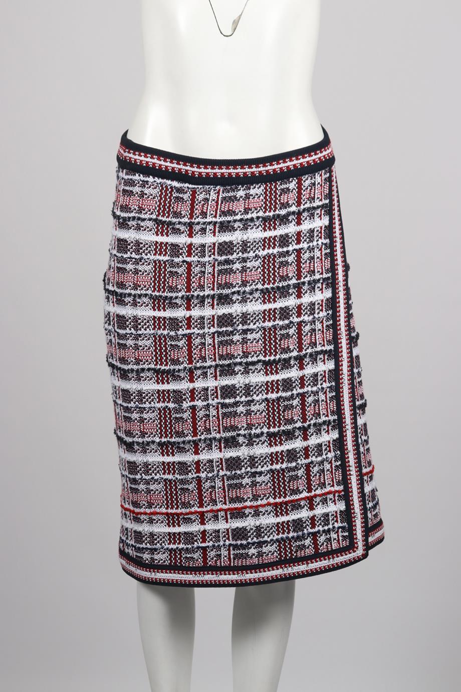 THOM BROWNE CHECKED COTTON BLEND MIDI SKIRT IT 42 UK 10