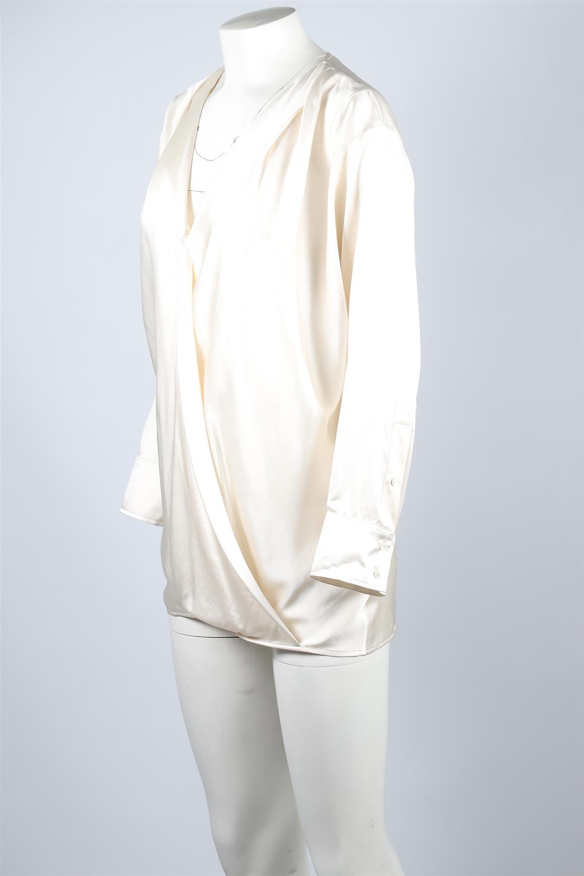 BALMAIN IVORY SILK TOP FR 40 UK 12