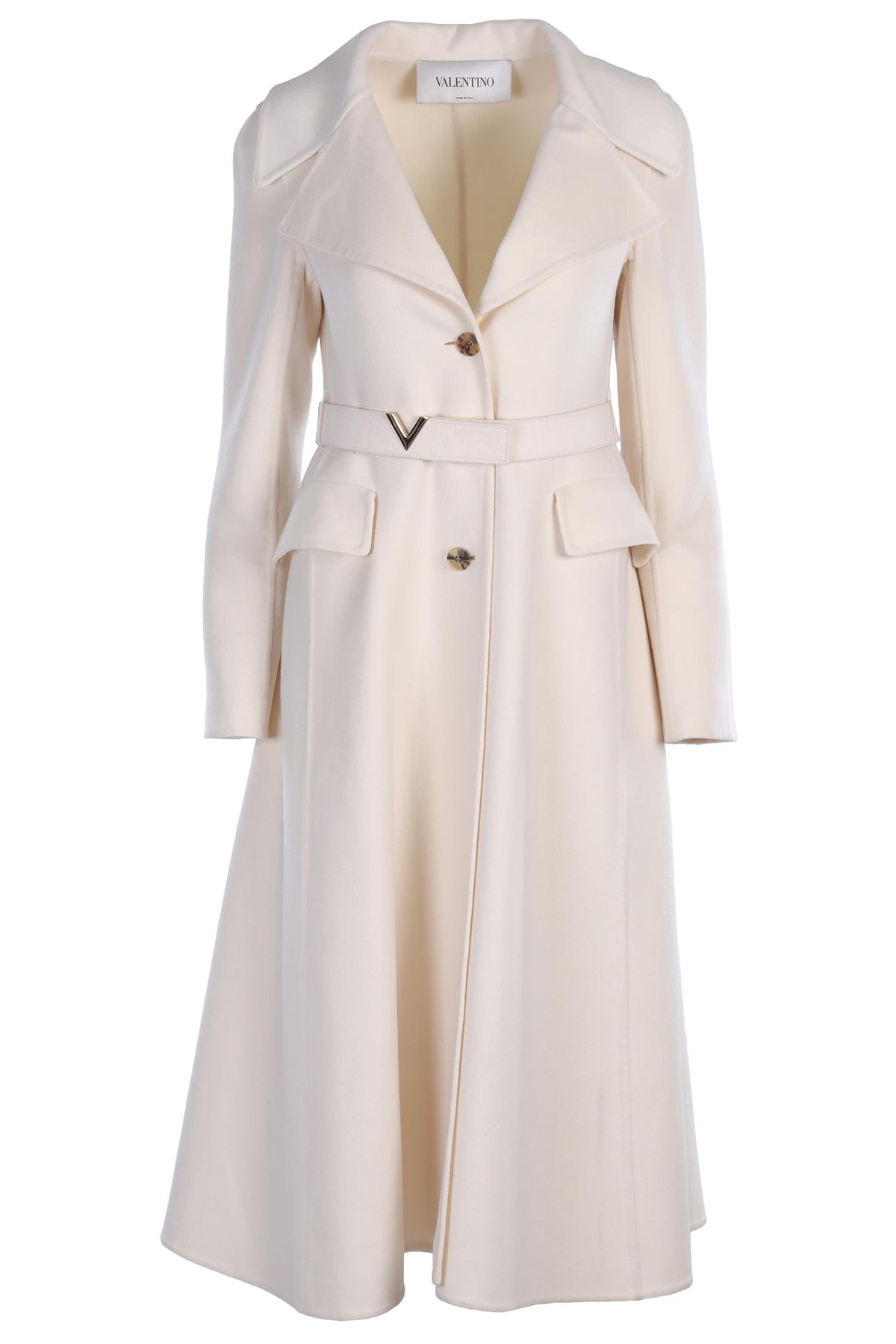 VALENTINO CREAM WOOL COAT IT 40 UK 8