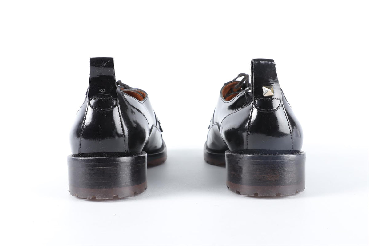 VALENTINO GARAVANI BLACK PANTENT LEATHER BROGUES EU 39 UK 6 US 9