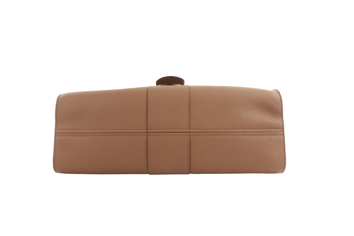 DELVAUX TAN BRILLIANT TEMPO MM LEATHER SHOULDER BAG