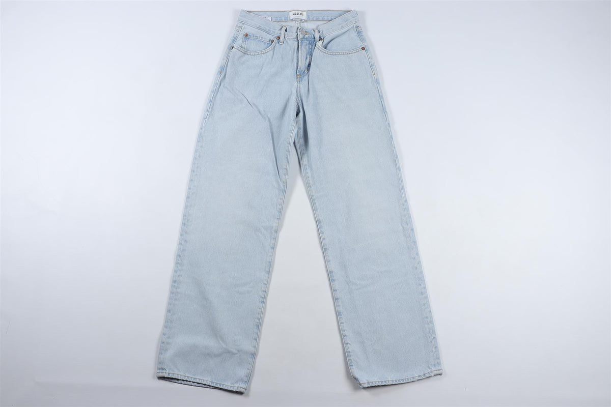 AGOLDE BLUE HIGH RISE WIDE LEG JEANS W23 UK 4