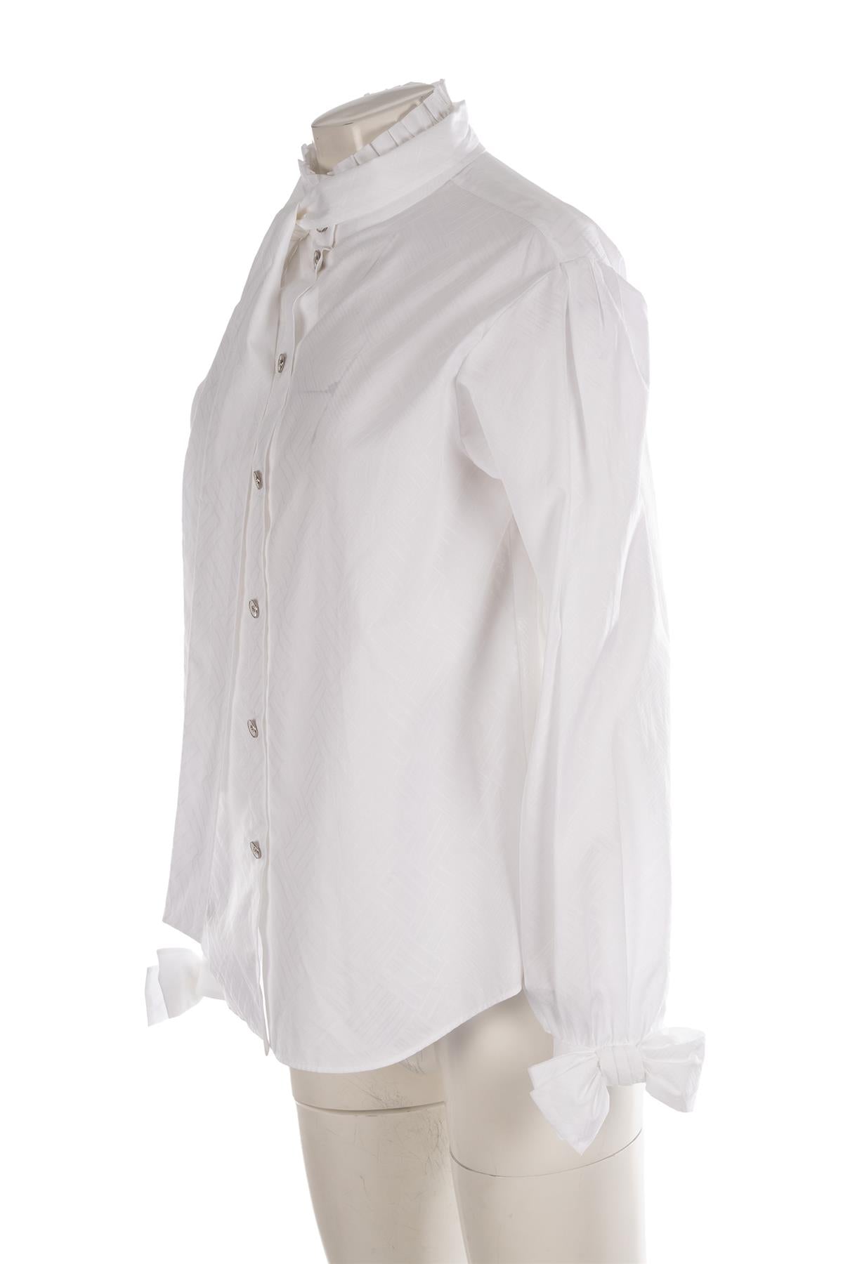 CHANEL WHITE 2023 COTTON SHIRT FR 40 UK 12