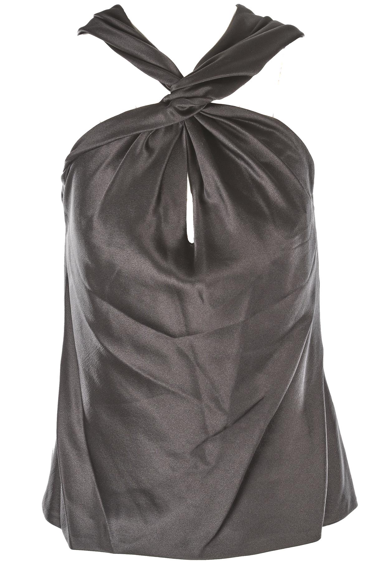 ALEXANDER MCQUEEN BLACK 2007 SILK TOP IT 42 UK 10
