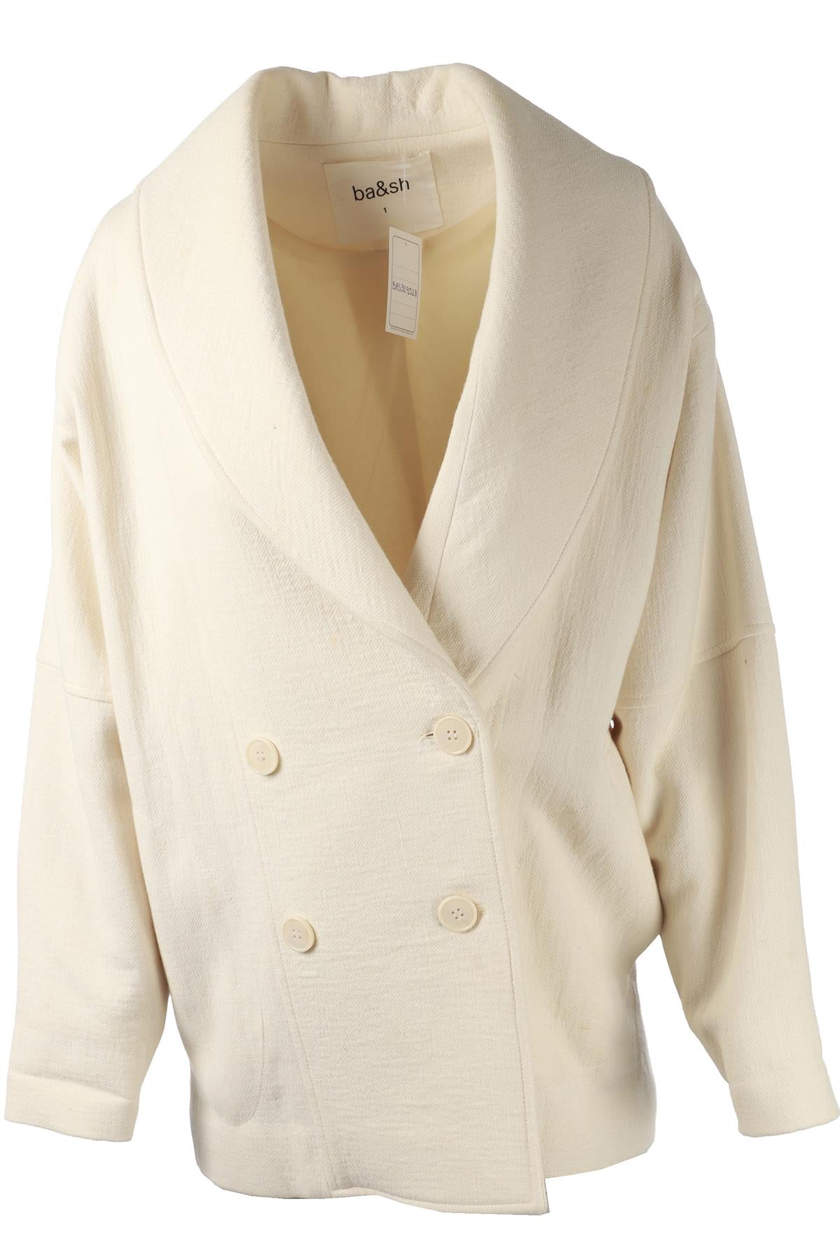 BA&SH CREAM COTTON JACKET UK 8
