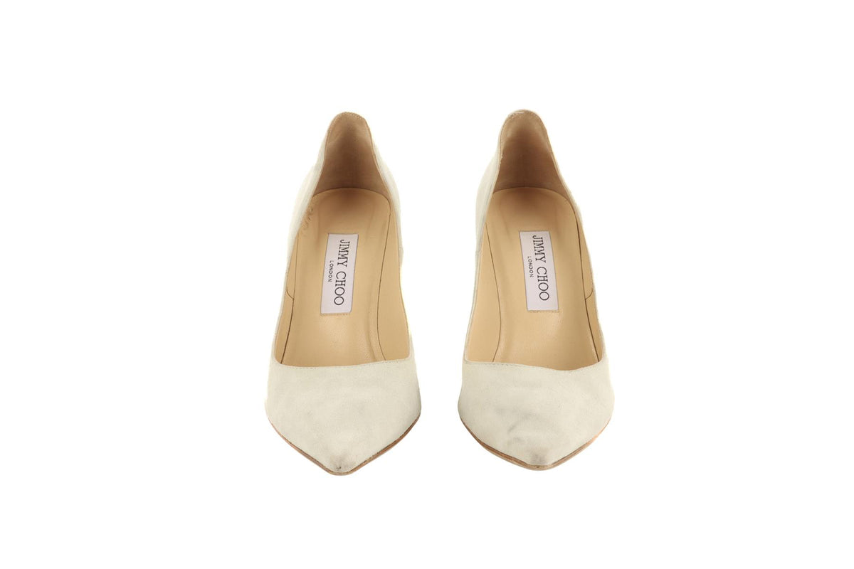 JIMMY CHOO GREEN SUEDE PUMPS EU 38 UK 5 US 8