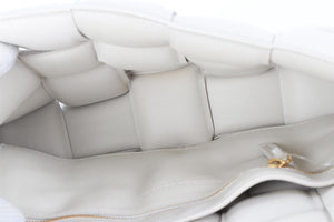 BOTTEGA VENETA ECRU CASSETTE INTRECCIATO LEATHER SHOULDER BAG