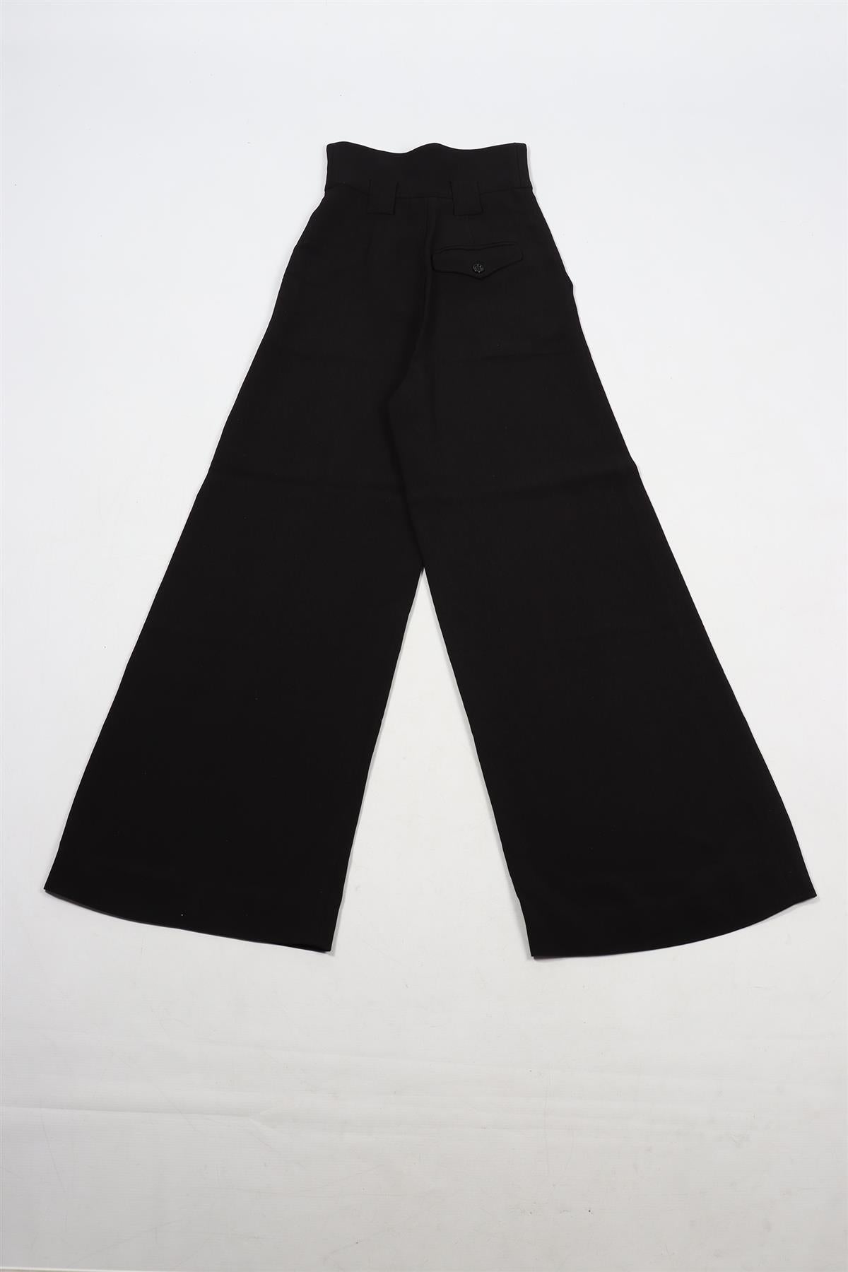 FENDI BLACK CREPE WIDE LEG PANTS IT 38 UK 6