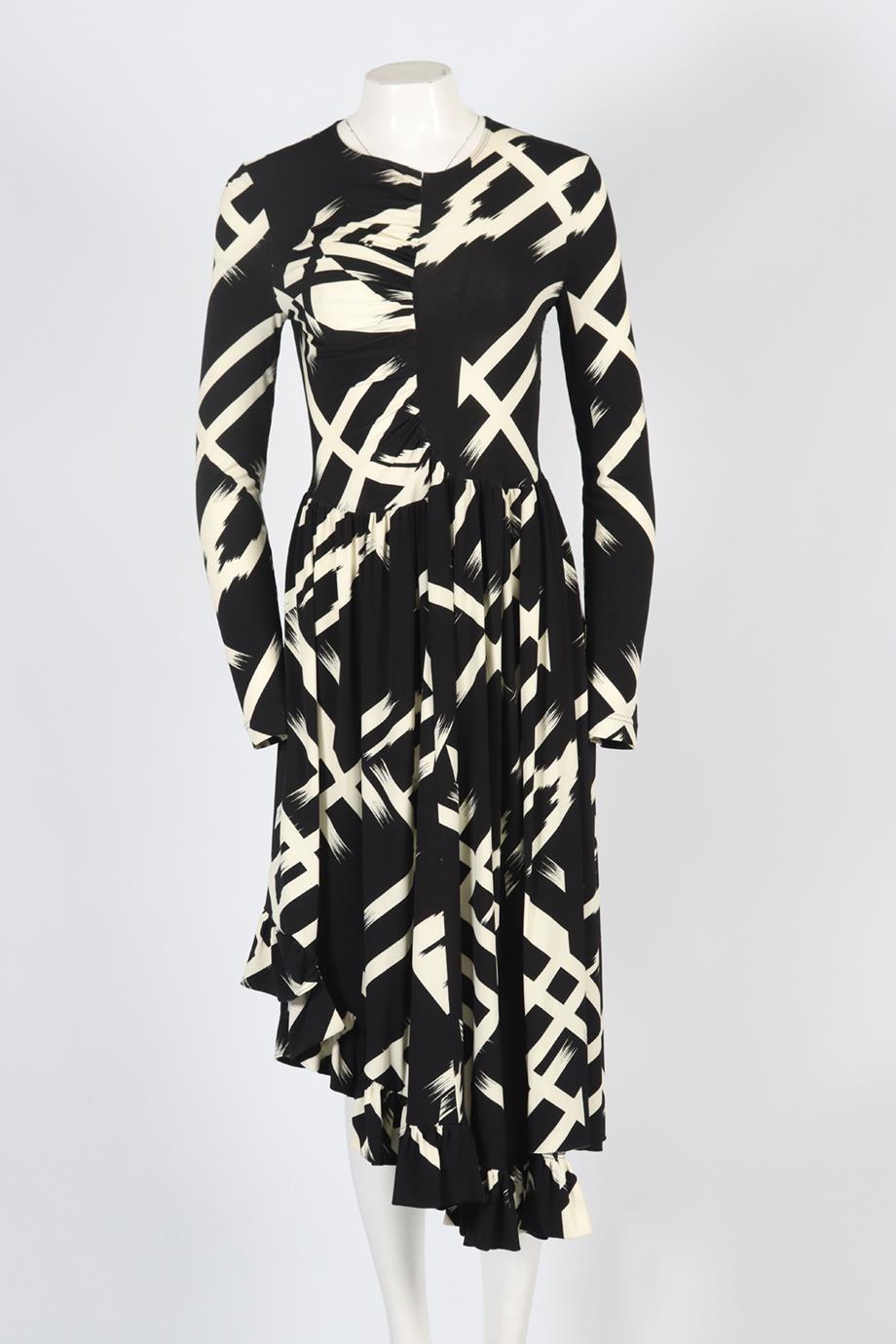 PREEN BY THORNTON BREGAZZI PRINTED JERSEY MAXI DRESS MEDIUM