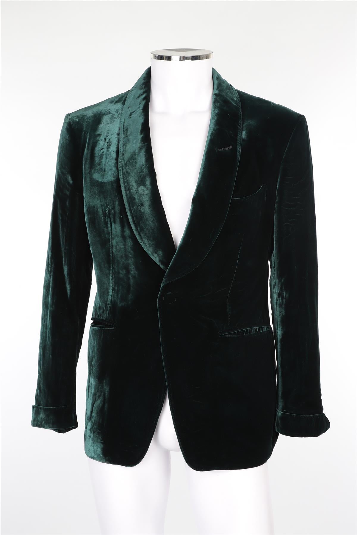 TOM FORD GREEN MEN'S VELVET BLAZER IT 52 UK 42