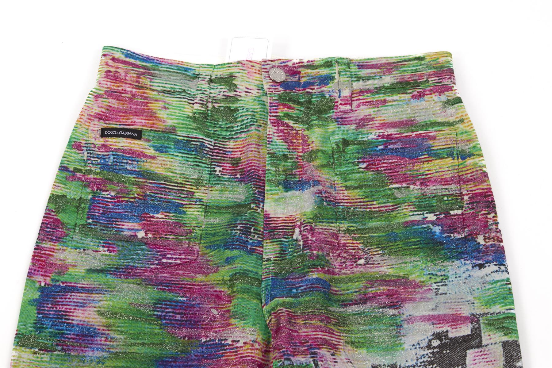 DOLCE & GABBANA MULTI HIGH RISE STRAIGHT LEG JEANS IT 42 UK 10