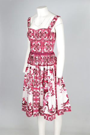 DOLCE AND GABBANA PINK COTTON MINI DRESS IT 38 UK 6