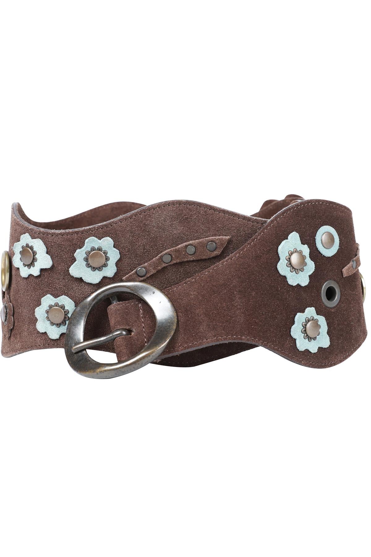 MARNI BROWN SUEDE BELT SMALL