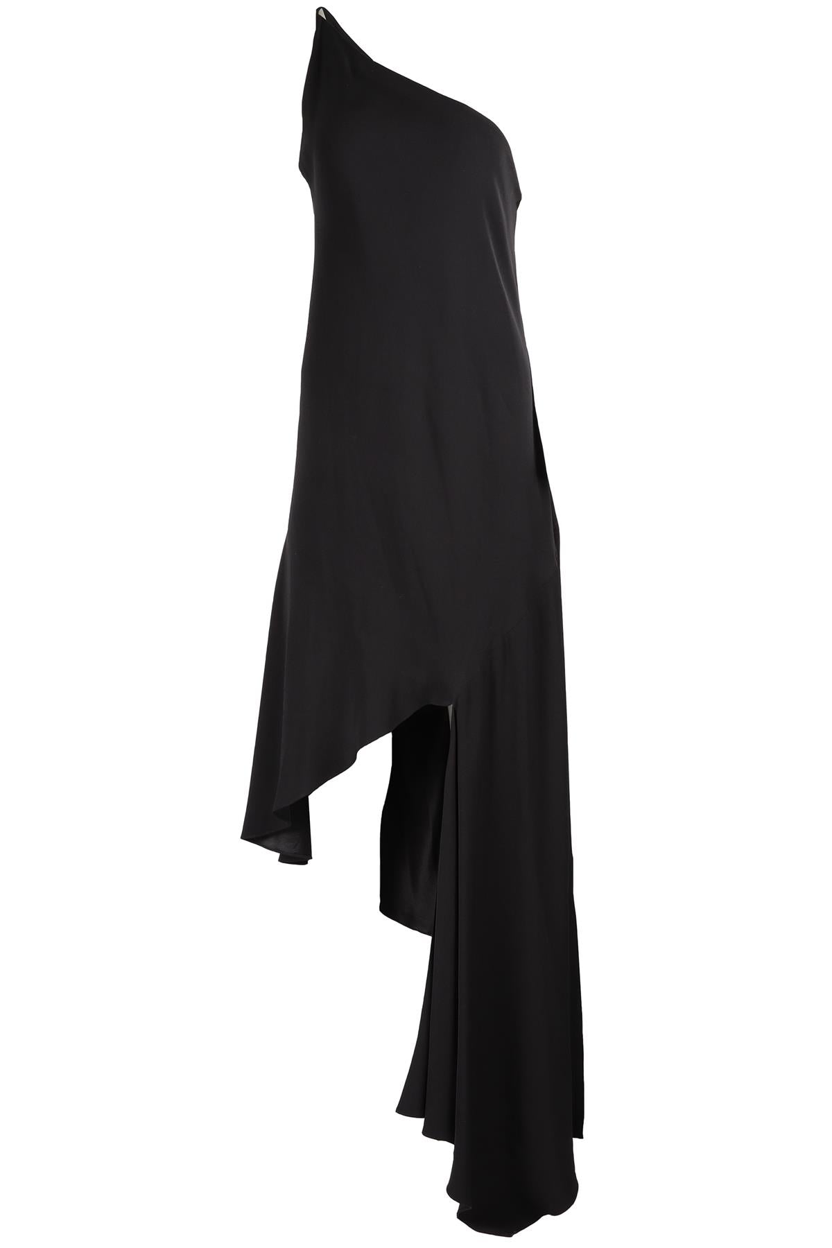 JUAN CARLOS OBANDO BLACK SILK MIDI DRESS UK 12