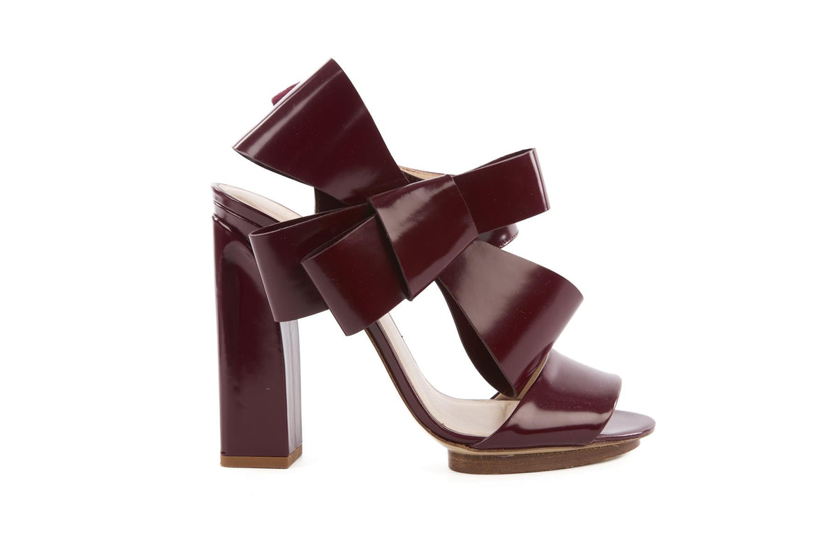 DELPOZO BURGUNDY LEATHER SANDALS EU 40 UK 7 US 10