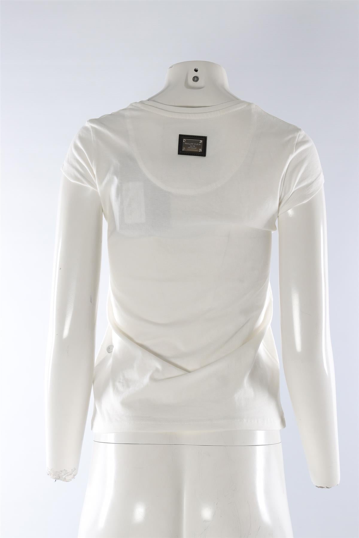 PHILIPP PLEIN WHITE COTTON TOP XSMALL