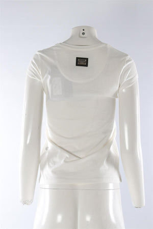 PHILIPP PLEIN WHITE COTTON TOP XSMALL