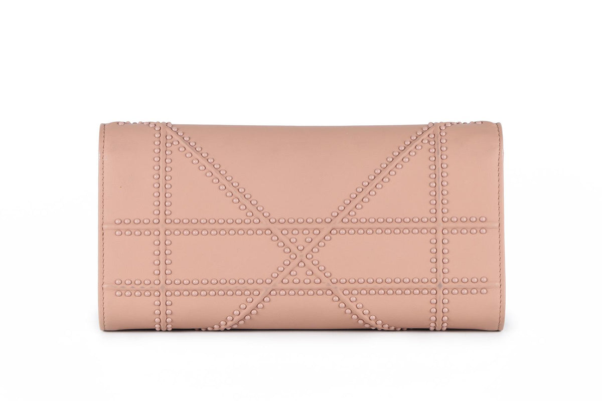 CHRISTIAN DIOR PINK DIORAMA CROISIERE LEATHER WALLET ON CHAIN