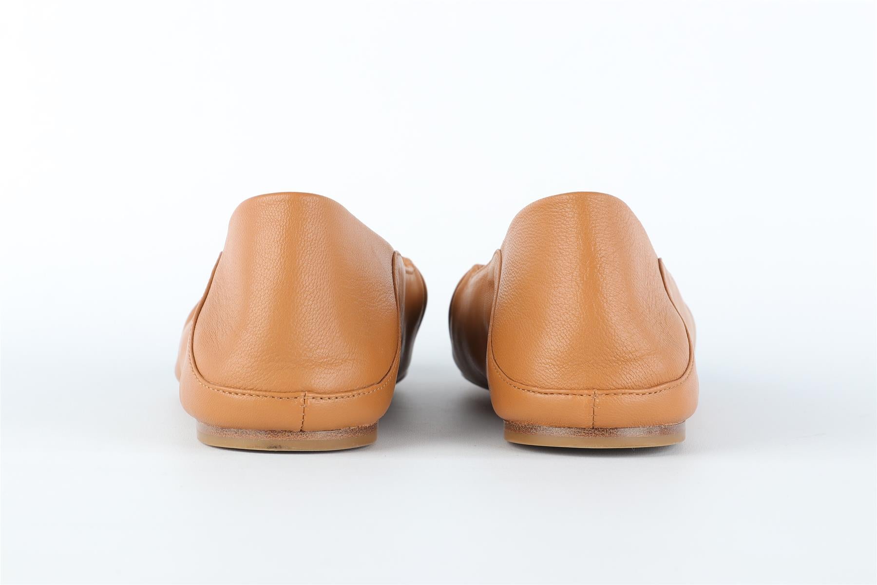 VINCE TAN LEATHER BALLET FLATS EU 38.5 UK 6.5 US 9.5