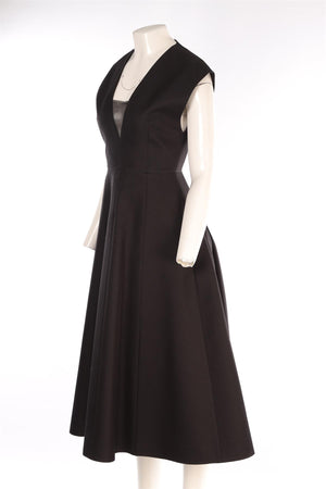 MICHAEL KORS BLACK WOOL MAXI DRESS US 4 UK 8