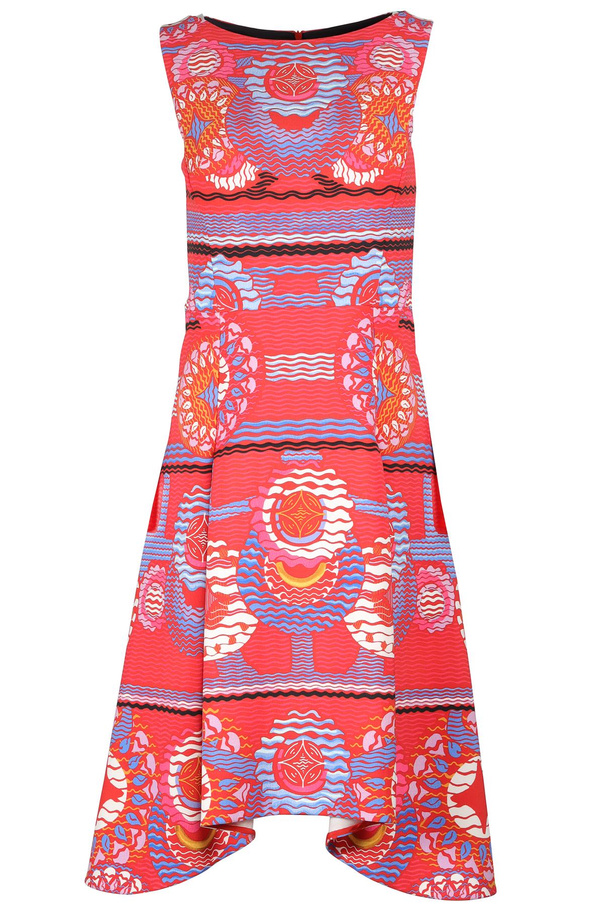 PETER PILOTTO RED CREPE MIDI DRESS UK 10