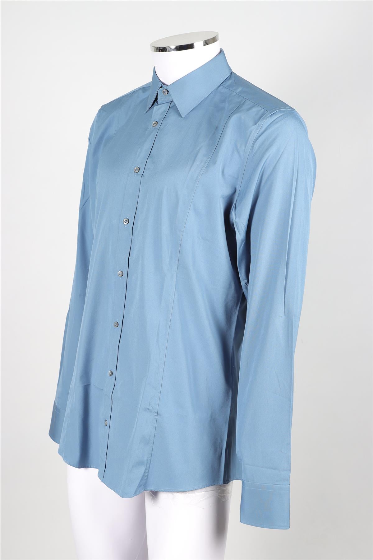 GUCCI MEN'S BLUE SLIM FIT COTTON SHIRT UK/US COLLAR 16 UK/US CHEST 40