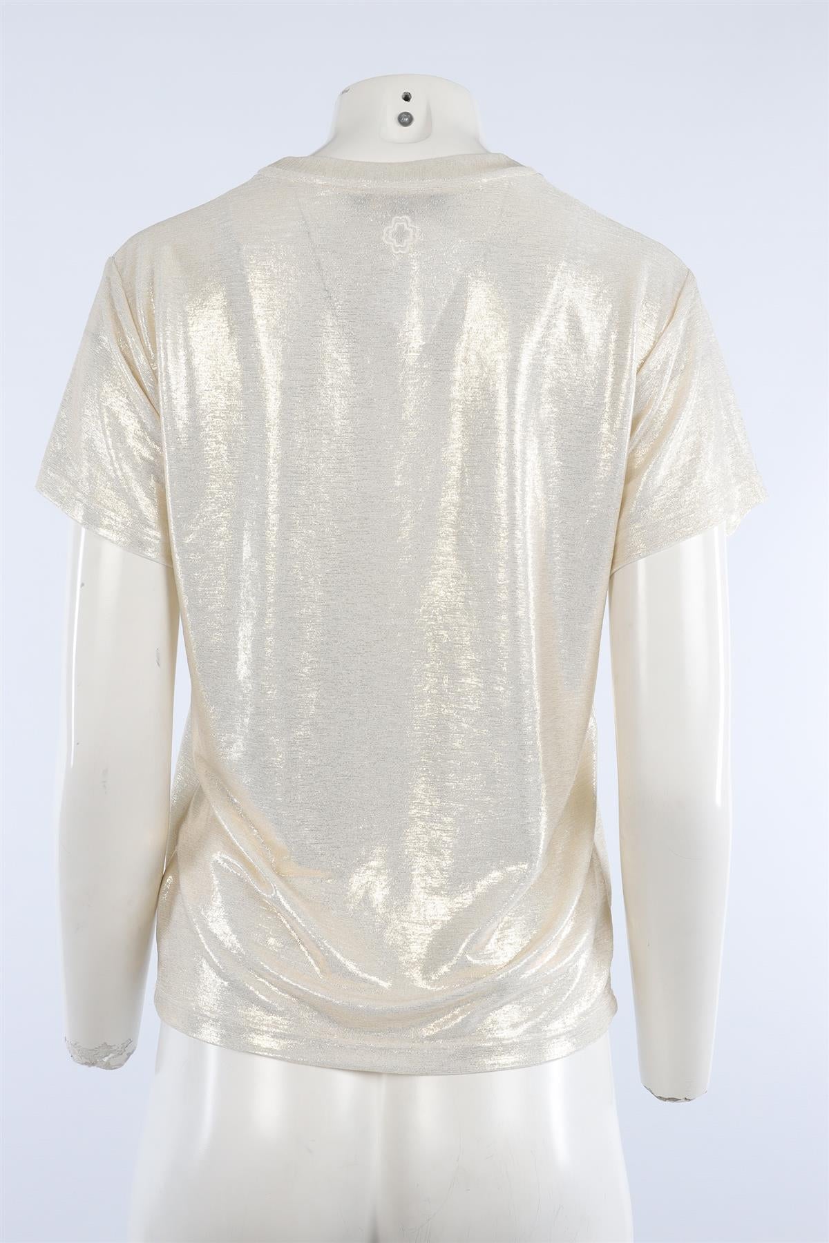 MAJE GOLD JERSEY T-SHIRT 0 UK 6 US 2