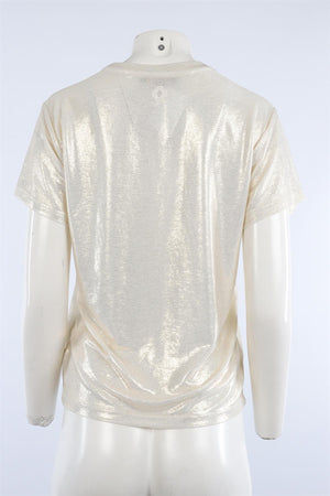 MAJE GOLD JERSEY T-SHIRT 0 UK 6 US 2