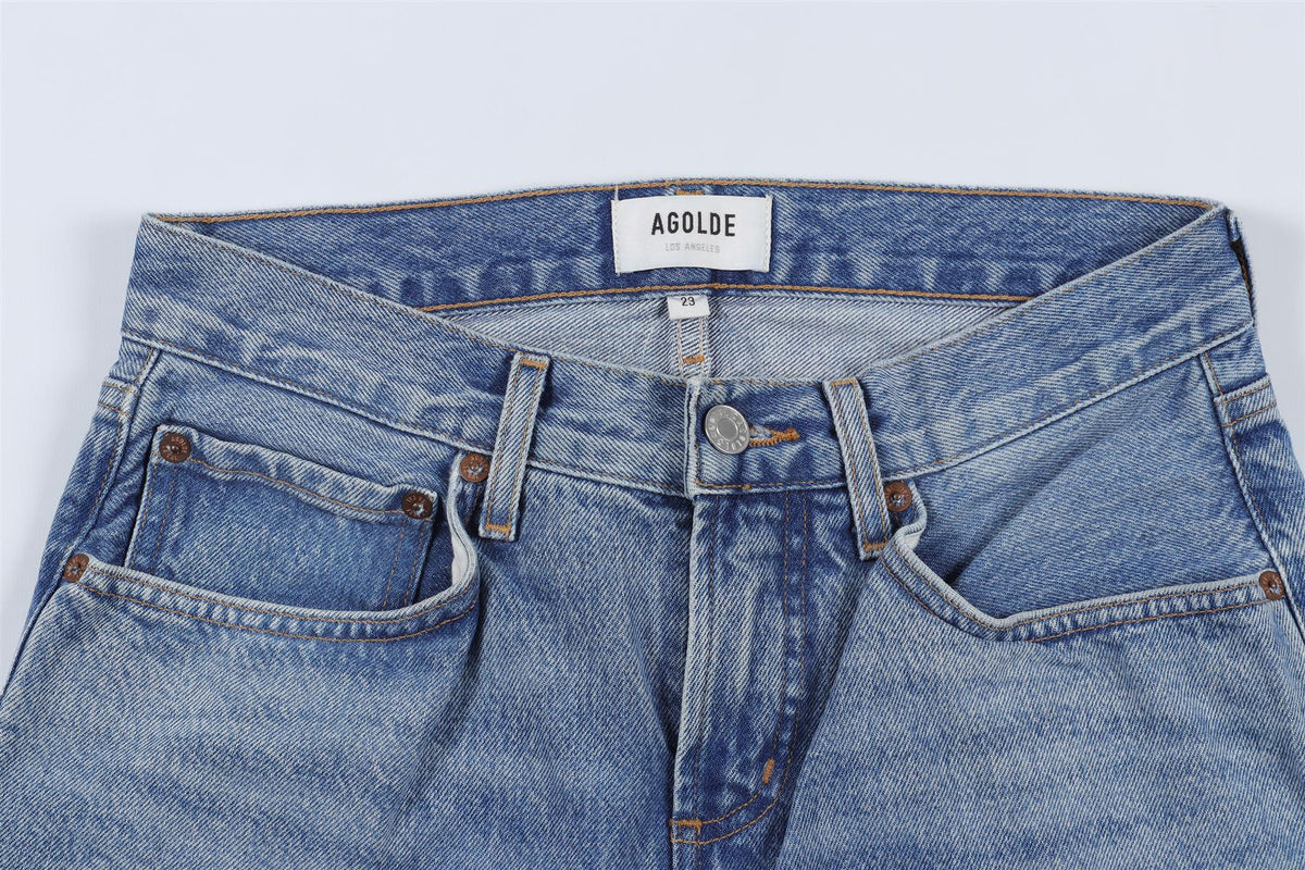 AGOLDE BLUE HIGH RISE WIDE LEG JEANS W23 UK 4