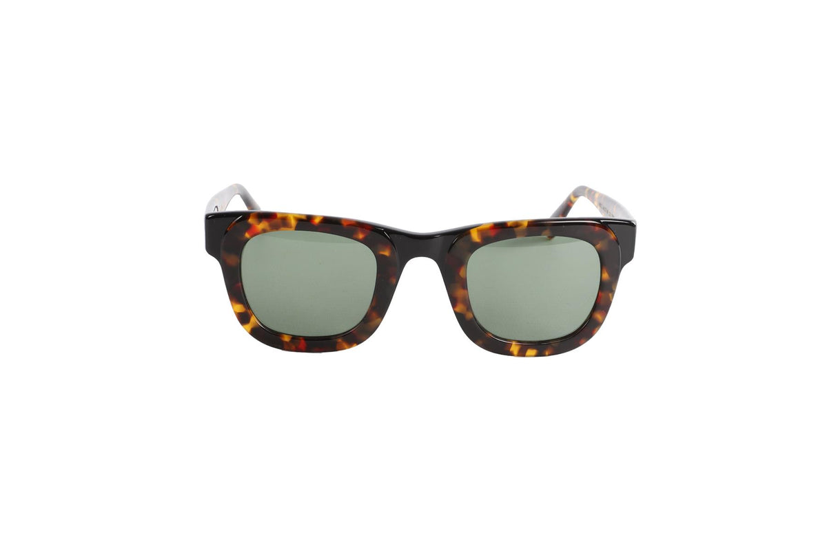 MOSCOT BROWN SQUARE FRAME ACETATE SUNGLASSES