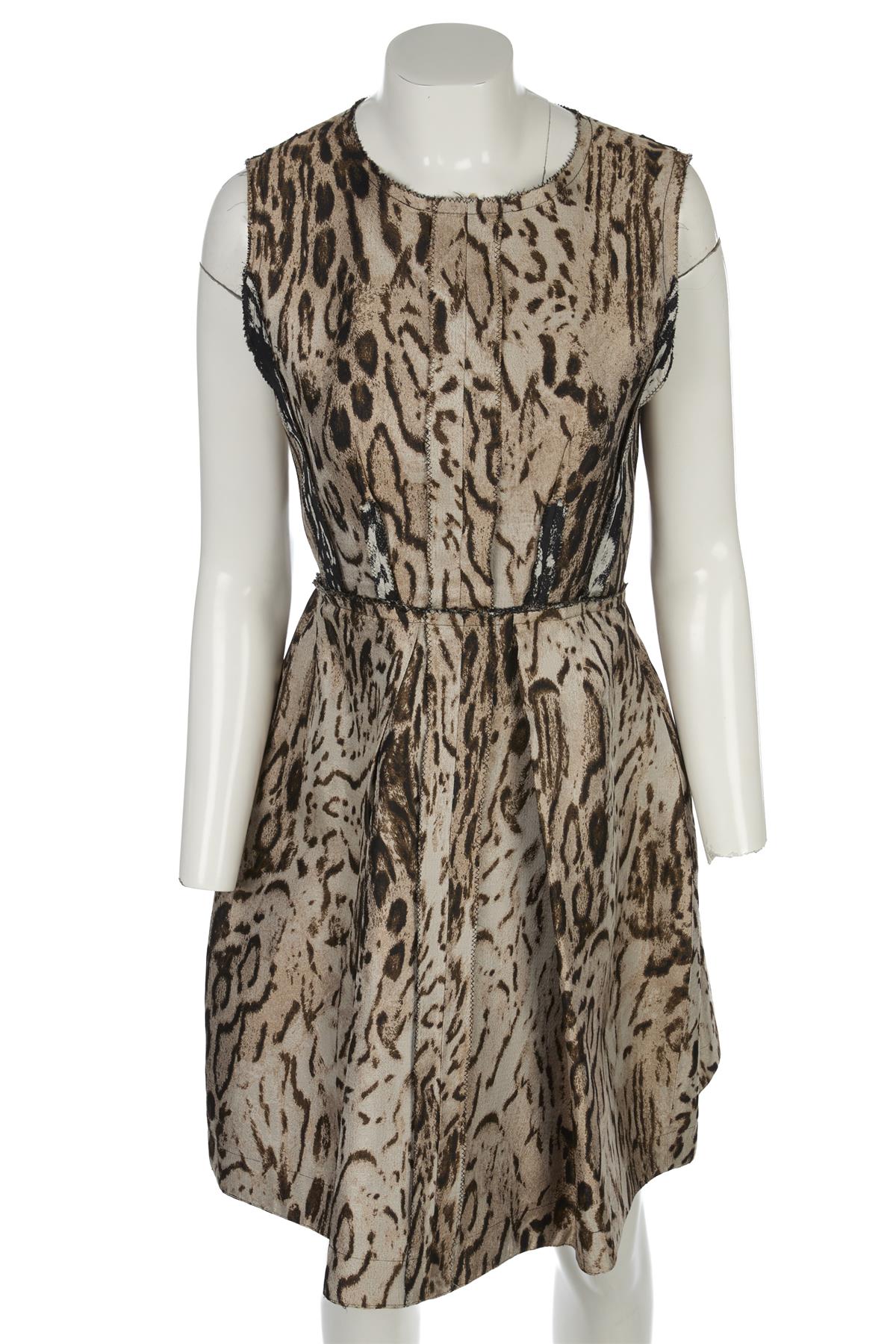 LANVIN BEIGE 2010 SILK MINI DRESS FR 36 UK 8